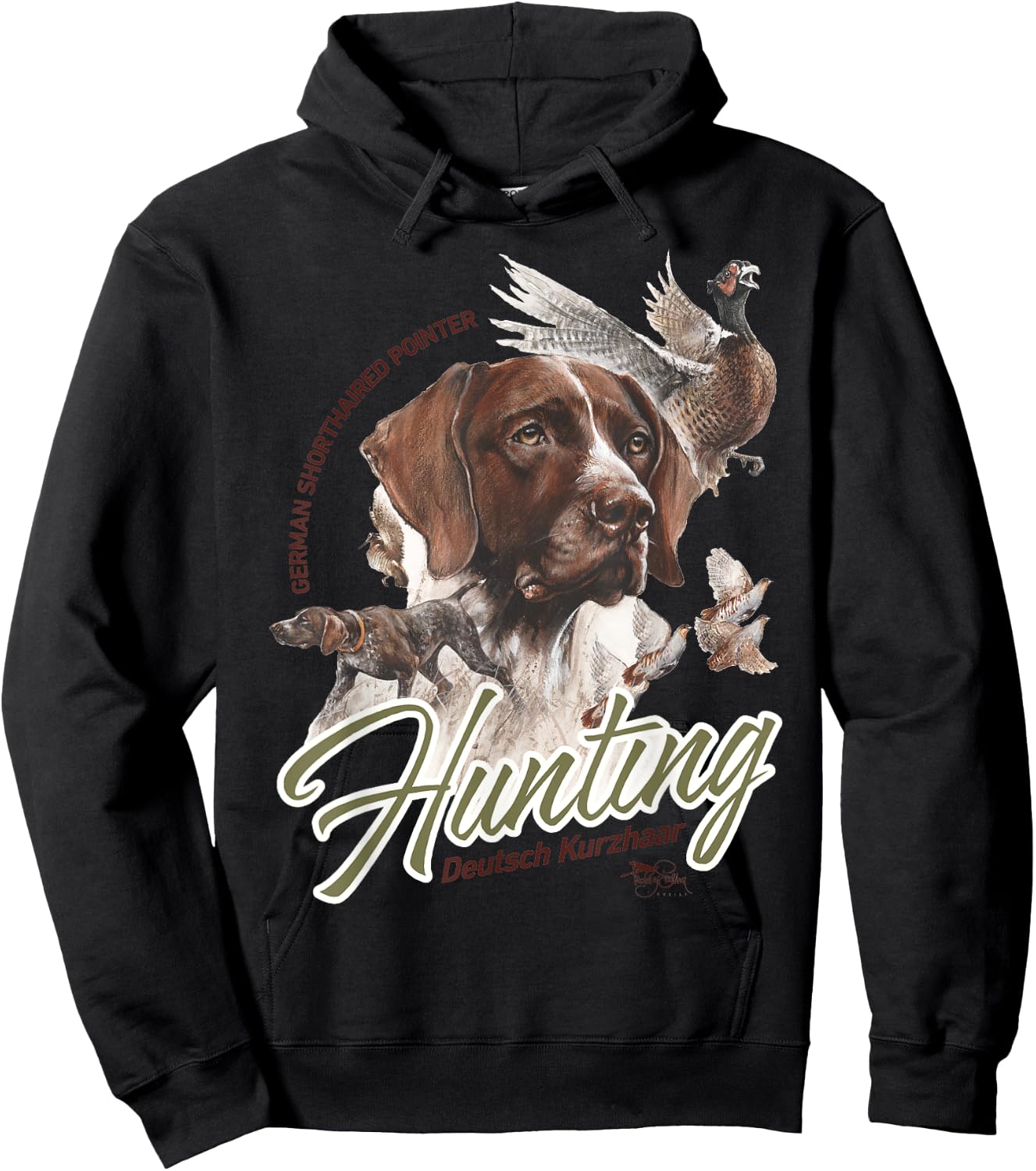 Dog T shirt GERMAN SHORTHAIRED POINTER GSP Hunting Dogs Hoodie - Hoodie | Black