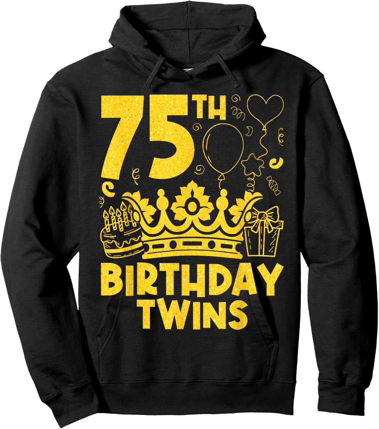 75th Birthday Twins 75 Years Old Twin Brother And Sister Hoodie - Hoodie | Black