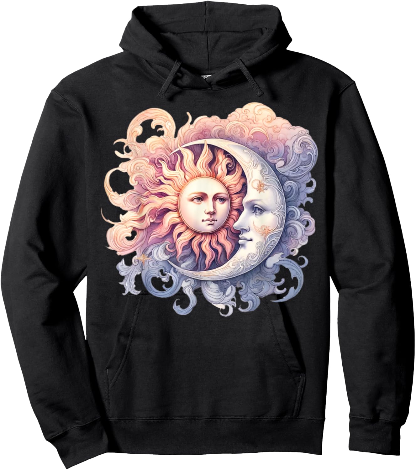 Mystic Sun and Moon Celestial Yin Yang Mystical Aesthetic Hoodie - Hoodie | Black