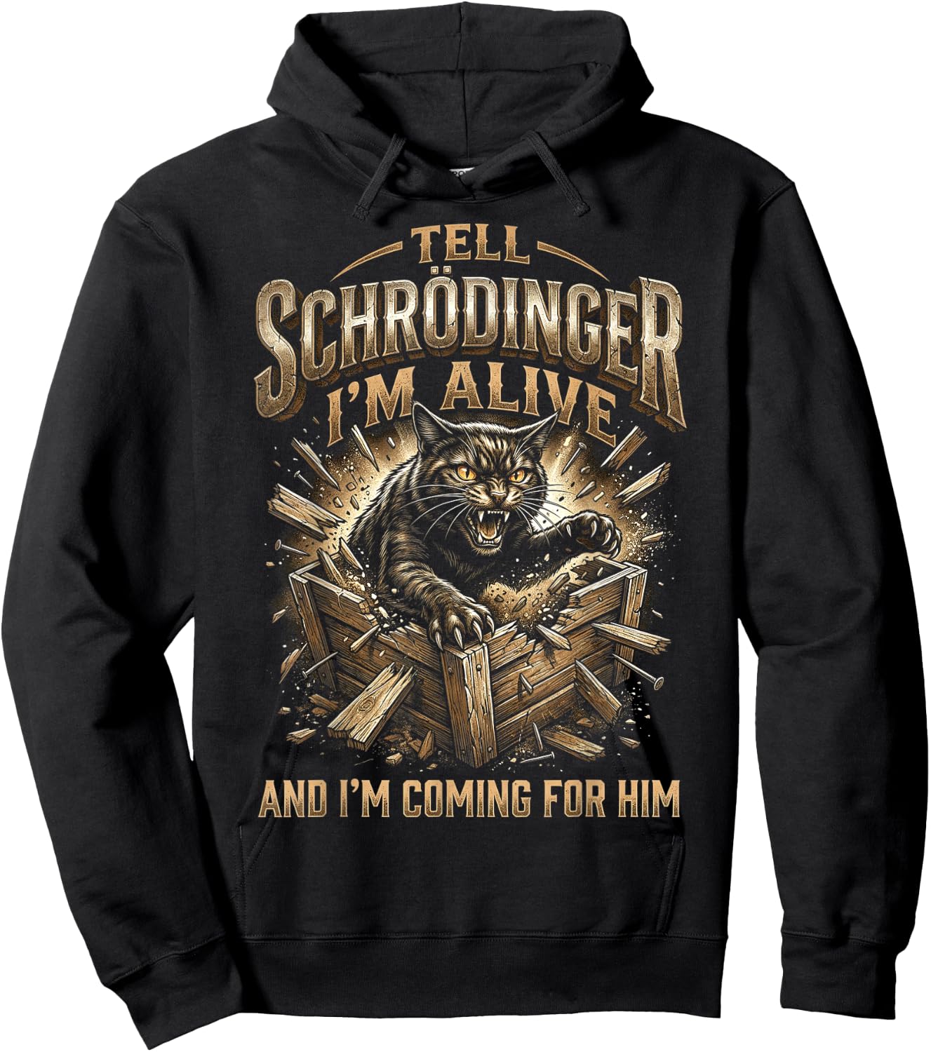 Funny Tell Schrodinger I'm Alive and I'm Coming Hoodie - Hoodie | Black