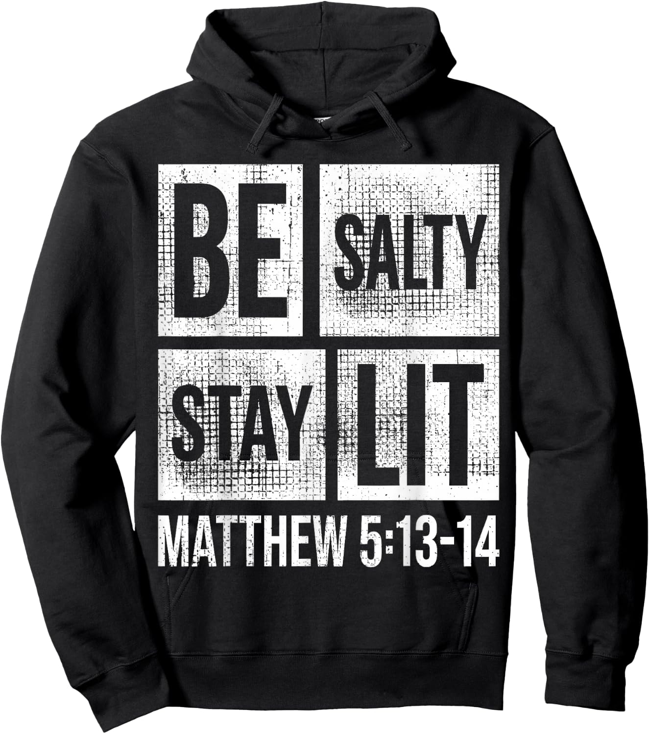 Be Salty Stay Lit Matthew 5:13-14 Christian Bible Verse Meme Hoodie - Hoodie | Black