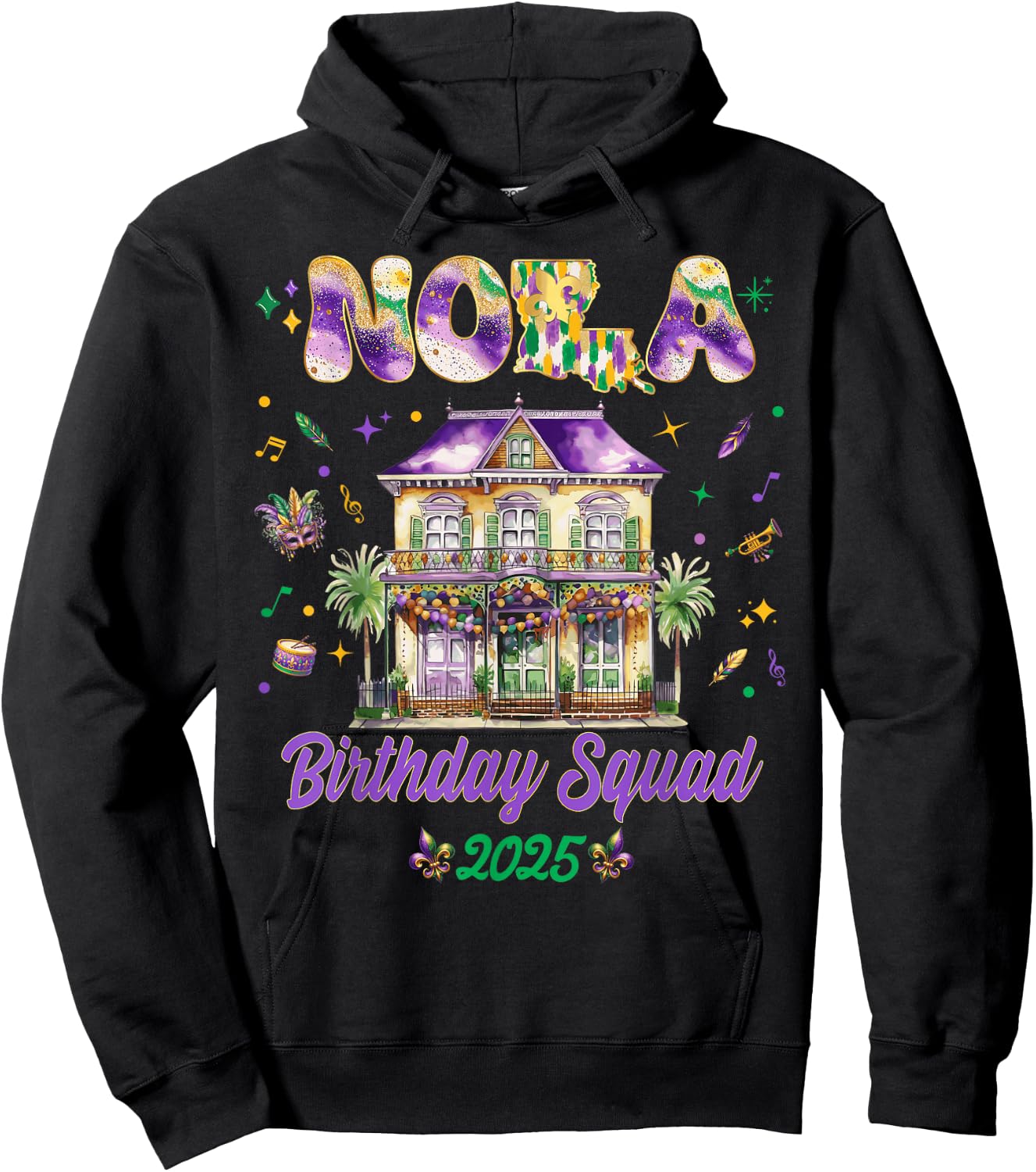 New Orleans Nola 2025 Girls Besties Trip Hoodie - Hoodie | Black