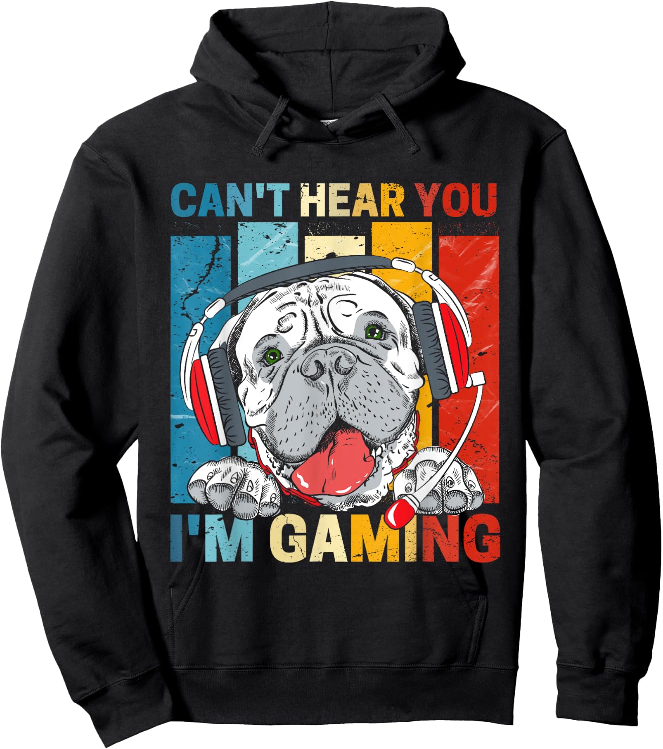 Can't hear you i'm gaming funny Pitbull Video Games Lovers Hoodie - Hoodie | Black