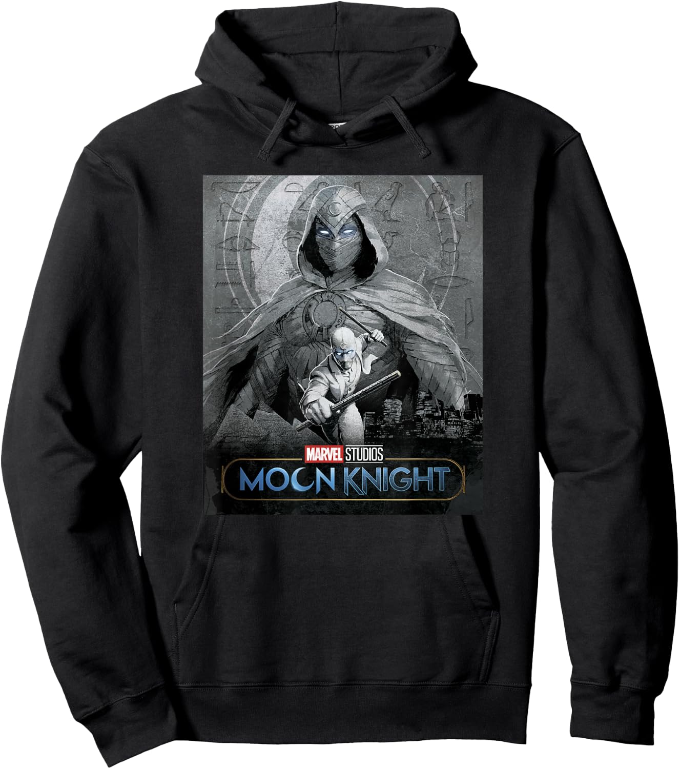 Marvel Moon Knight Glowing Eyes Logo Poster Hoodie - Hoodie | Black