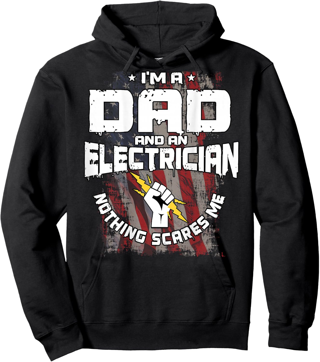 Electrician Dad Design On Back Of Clothing Hoodie - Hoodie | Black