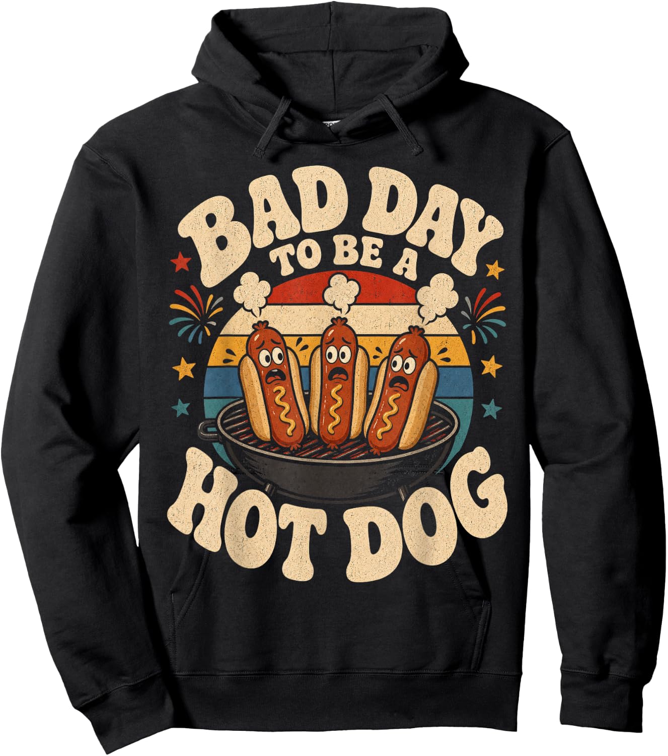Bad Day to Be A Hot Dog Cookout Food Humor Hoodie - Hoodie | Black