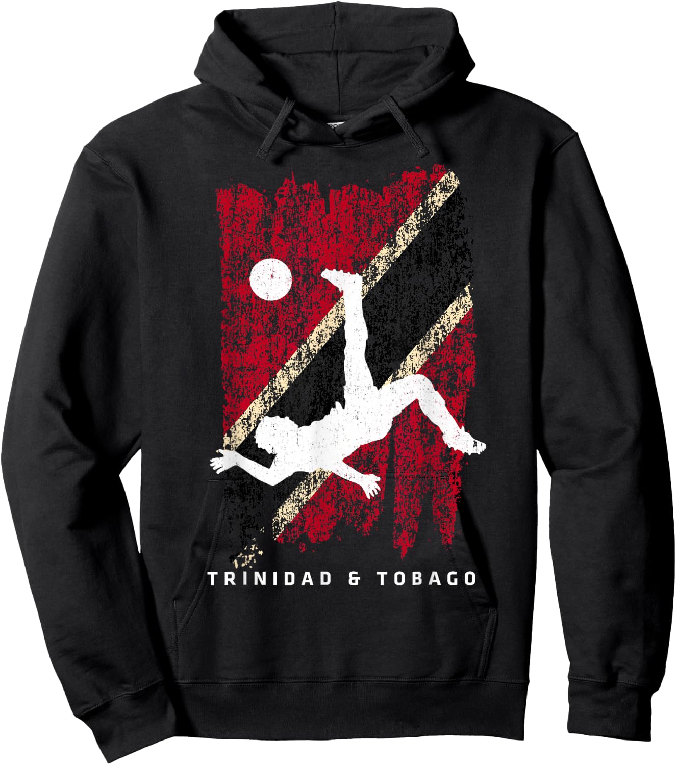 Trinidad & Tobago Flag Soccer Player Silhouette Hoodie - Hoodie | Black