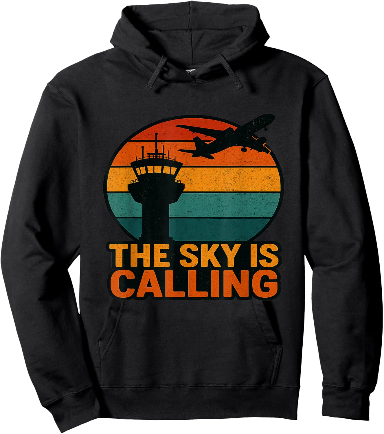 The Sky is Calling Airplane Aviation Pilot Plane Hoodie - Hoodie | Black