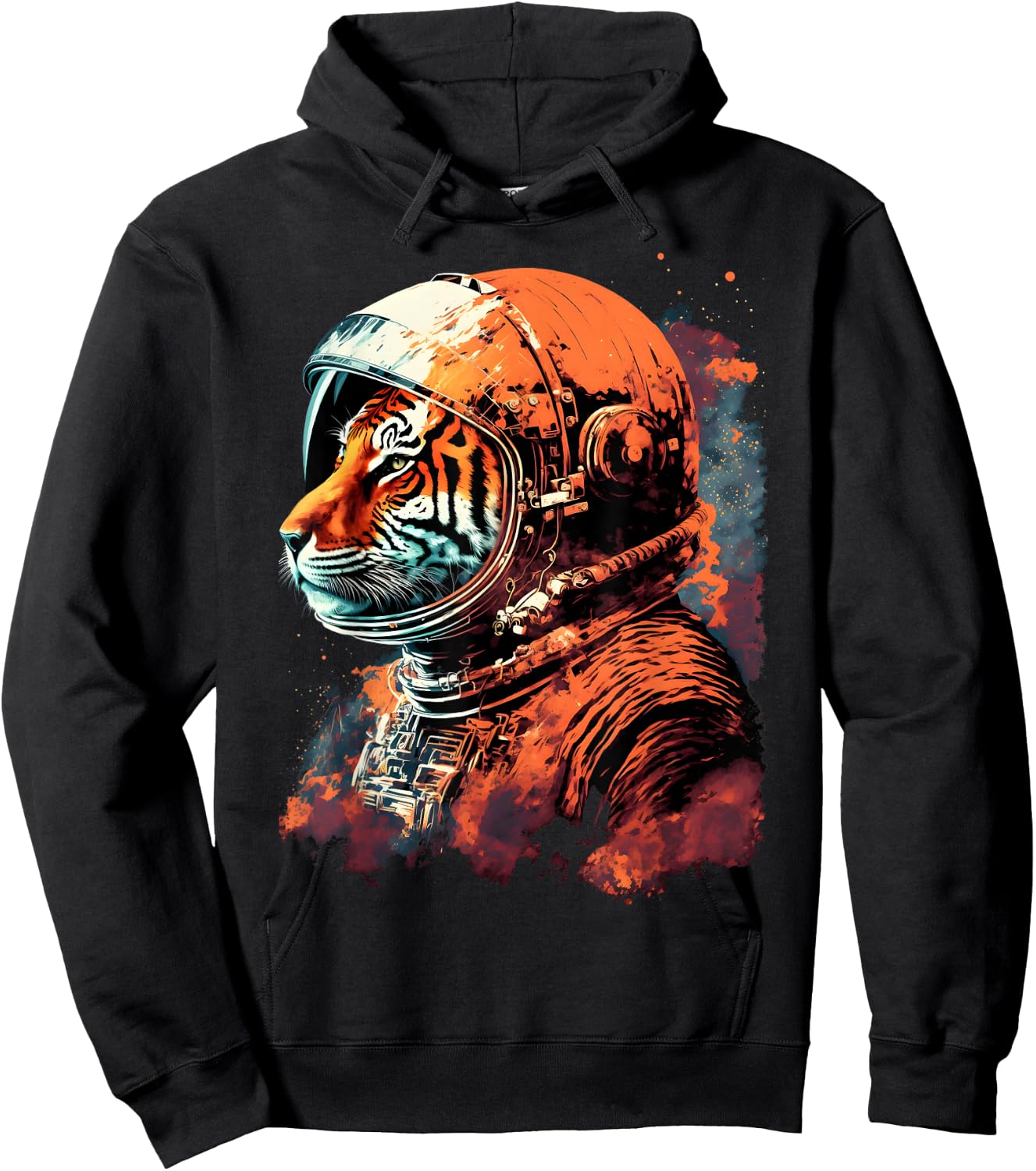 Tiger Astronaut Wearing a Cool Spacesuit Space Tiger Hoodie - Hoodie | Black