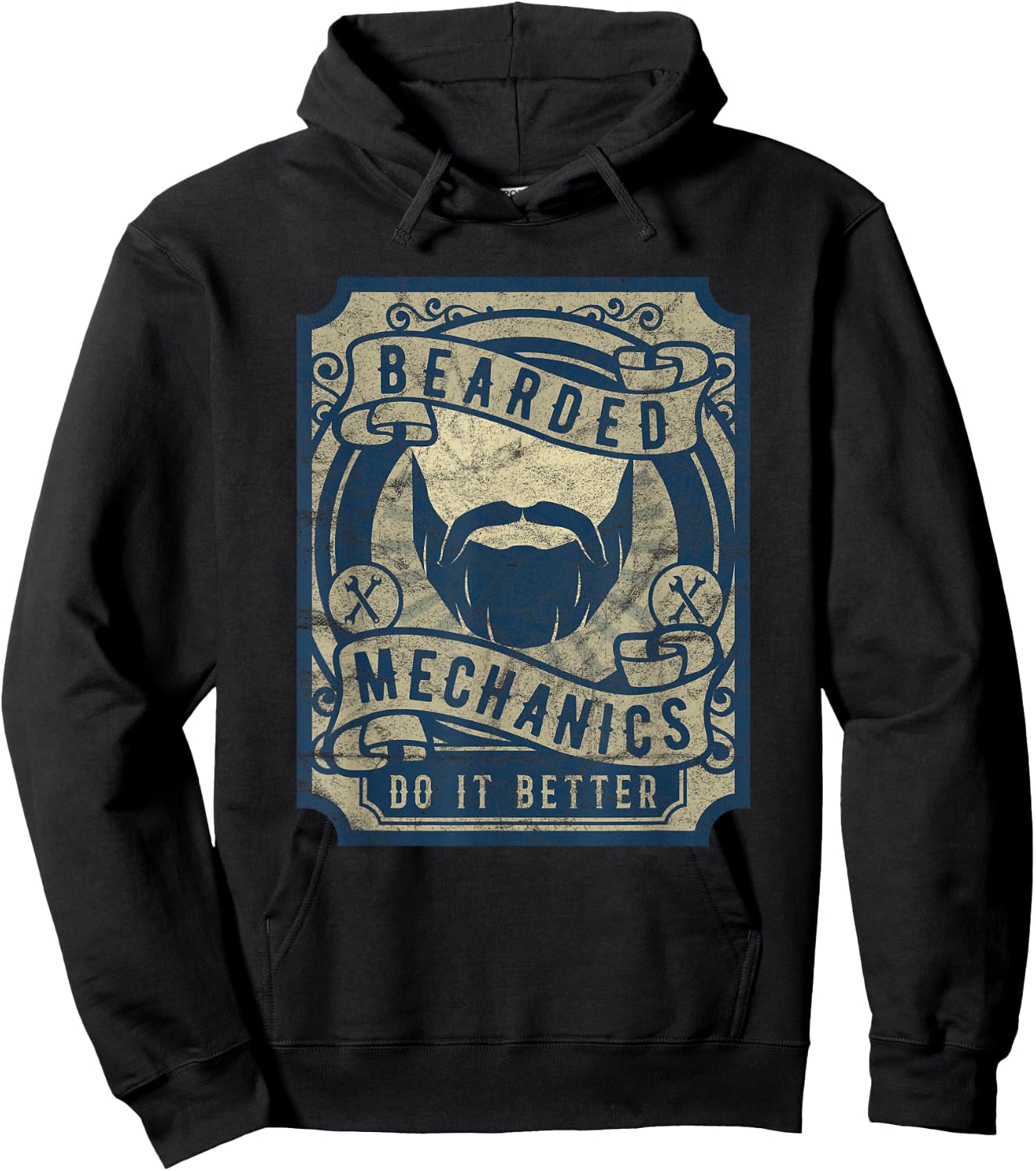 Bearded Mechanics Do It Better Funny Graphic Hoodie - Hoodie | Black