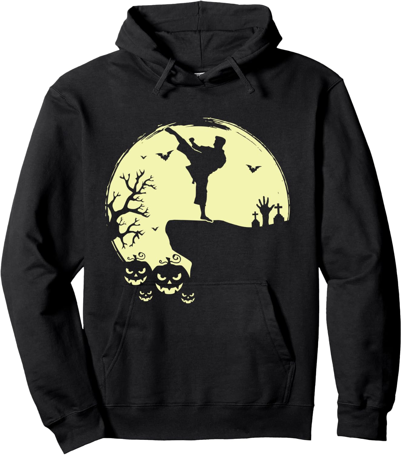 Scary Halloween Taekwondo Martial Arts Tae Kwon Do Full Moon Hoodie - Hoodie | Black