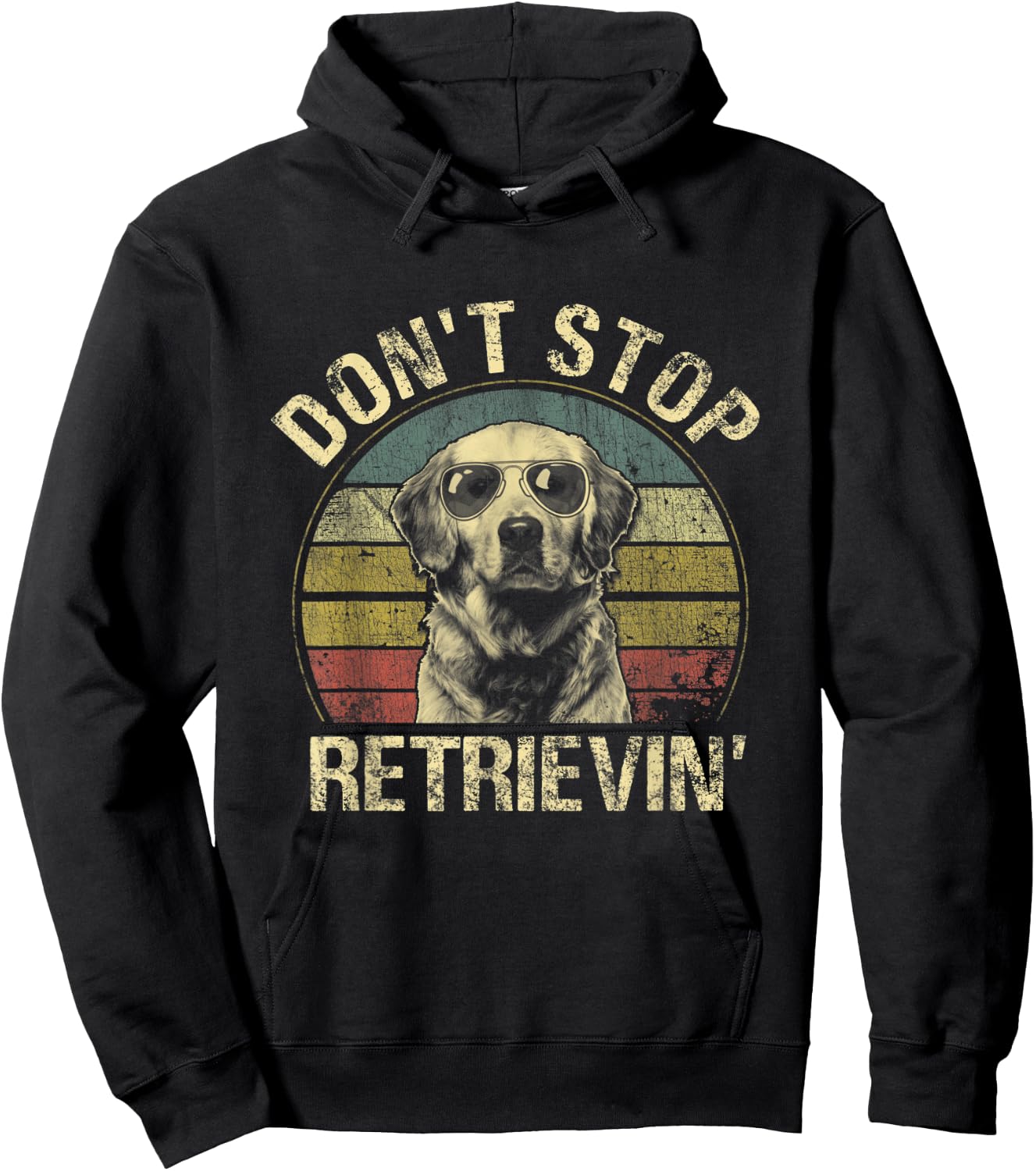 Vintage Don't Stop Retrievin' Shirt Golden Retriever Funny Hoodie - Hoodie | Black