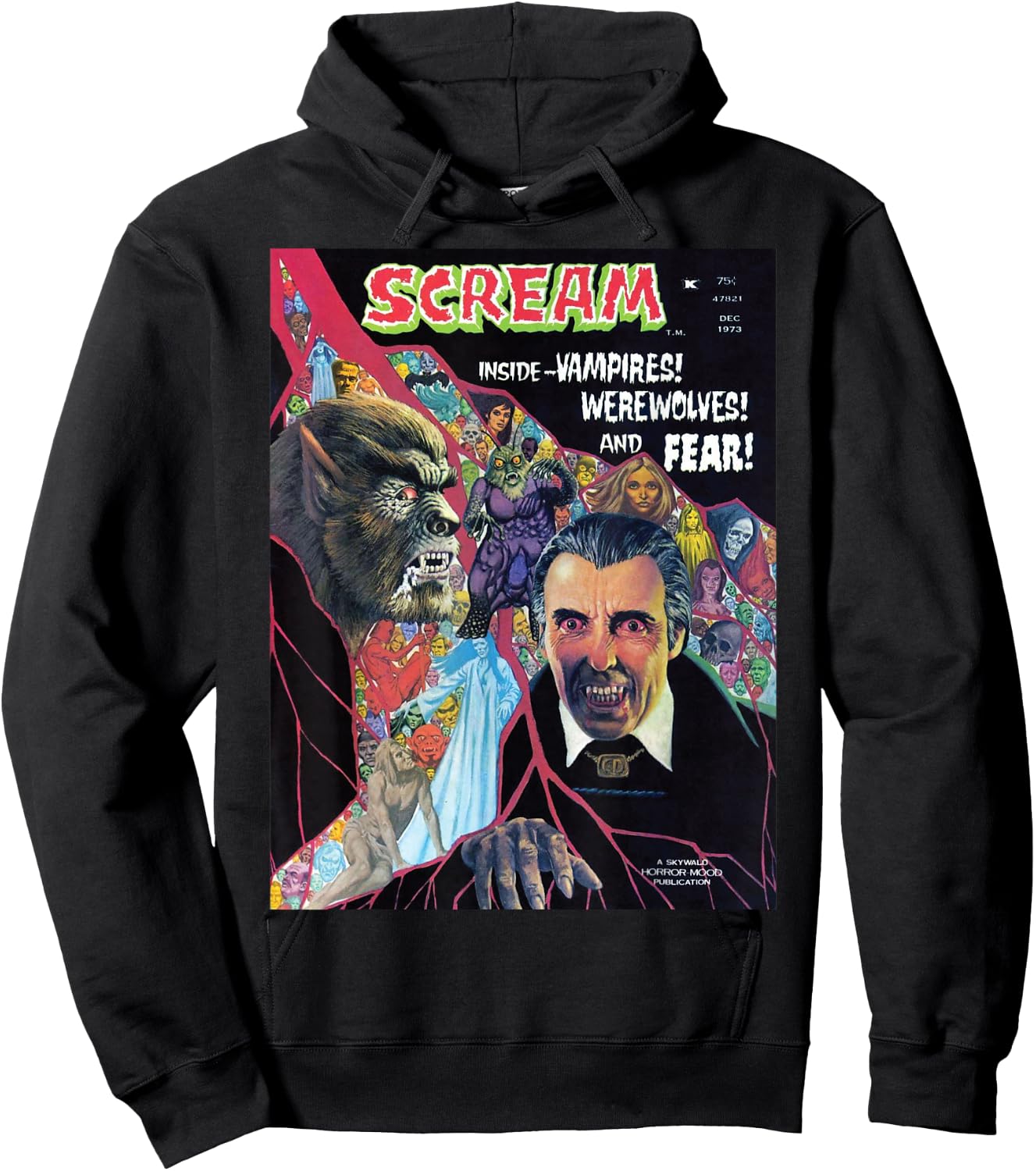 Halloween Horror Vintage Werewolf Vampire Comic Book Retro Hoodie - Hoodie | Black
