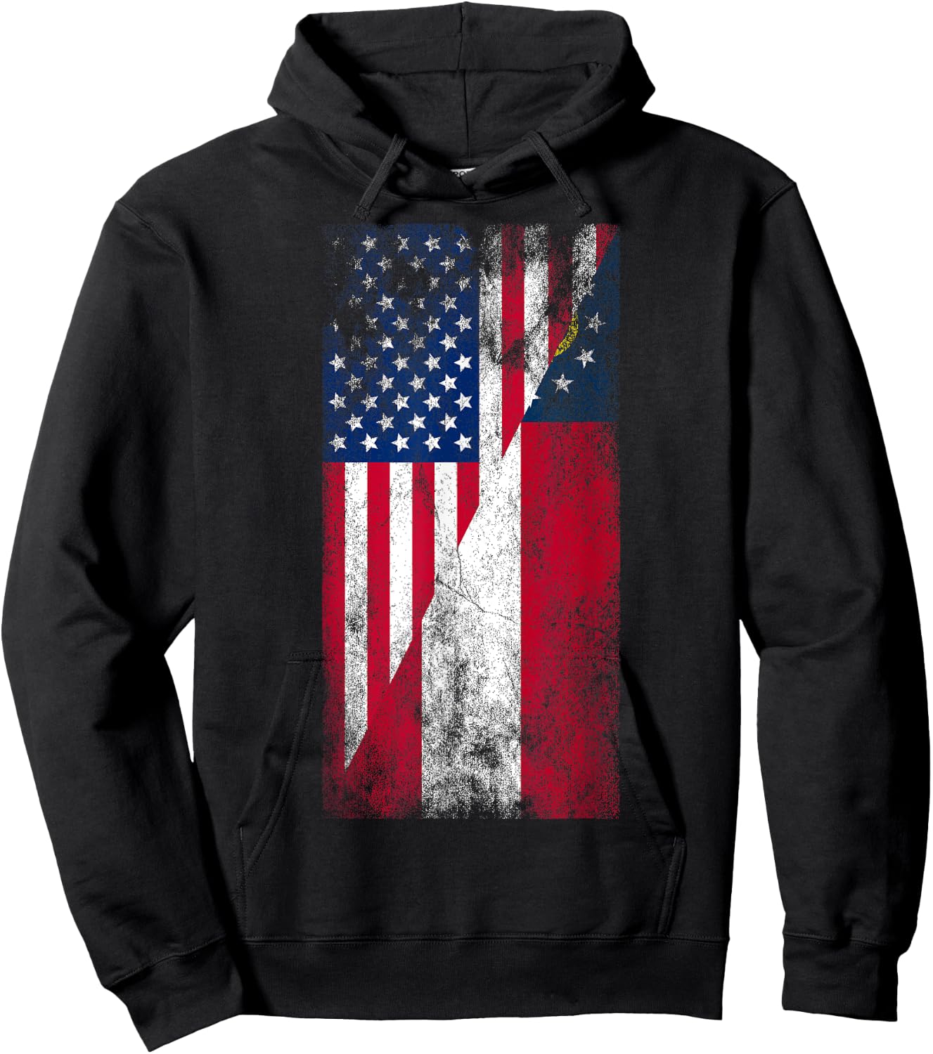 USA & Georgia Flags - American Georgian Hoodie - Hoodie | Black