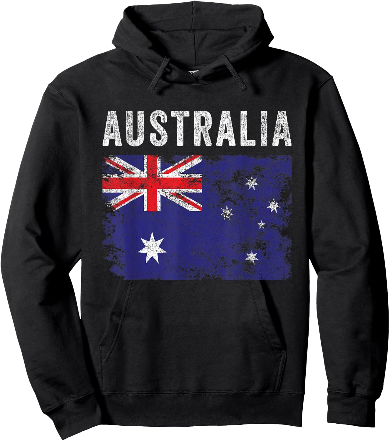 Australia Flag Distressed - Men Women Kids - Australian Flag Hoodie - Hoodie | Black