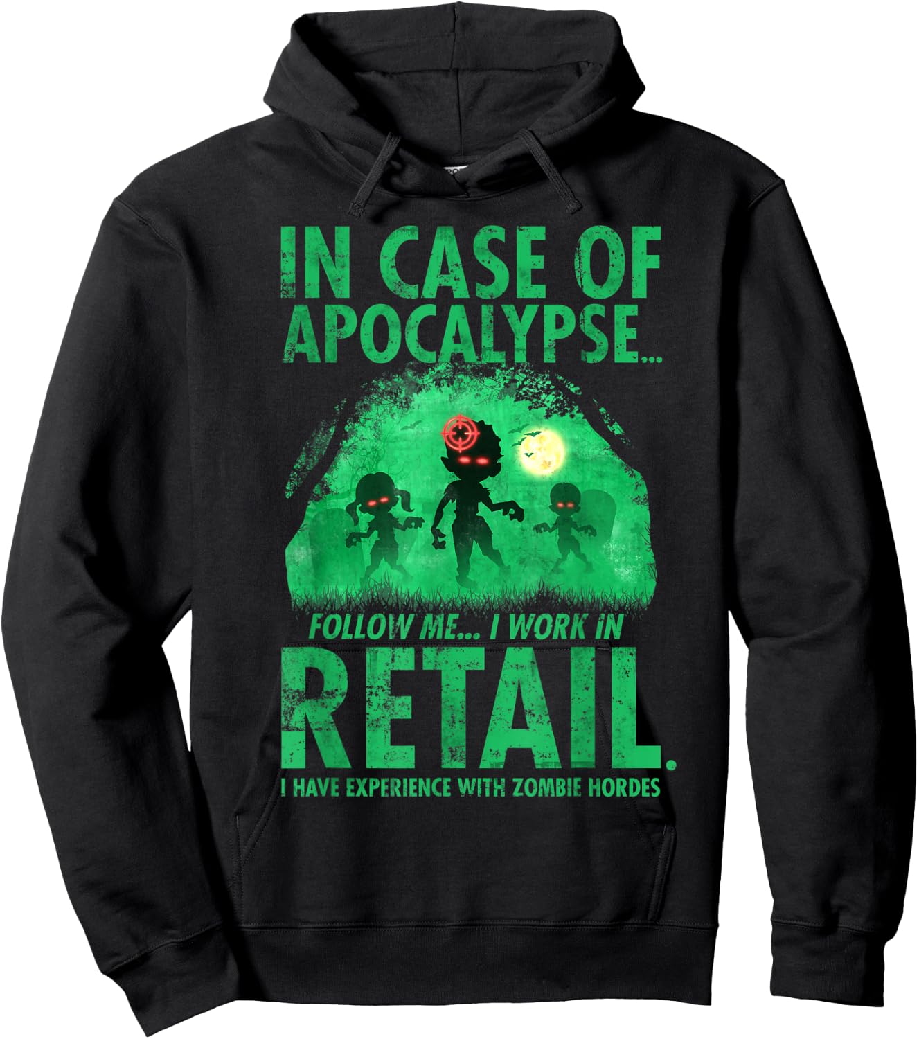 Retail Worker Funny Zombie Halloween Hoodie - Hoodie | Black