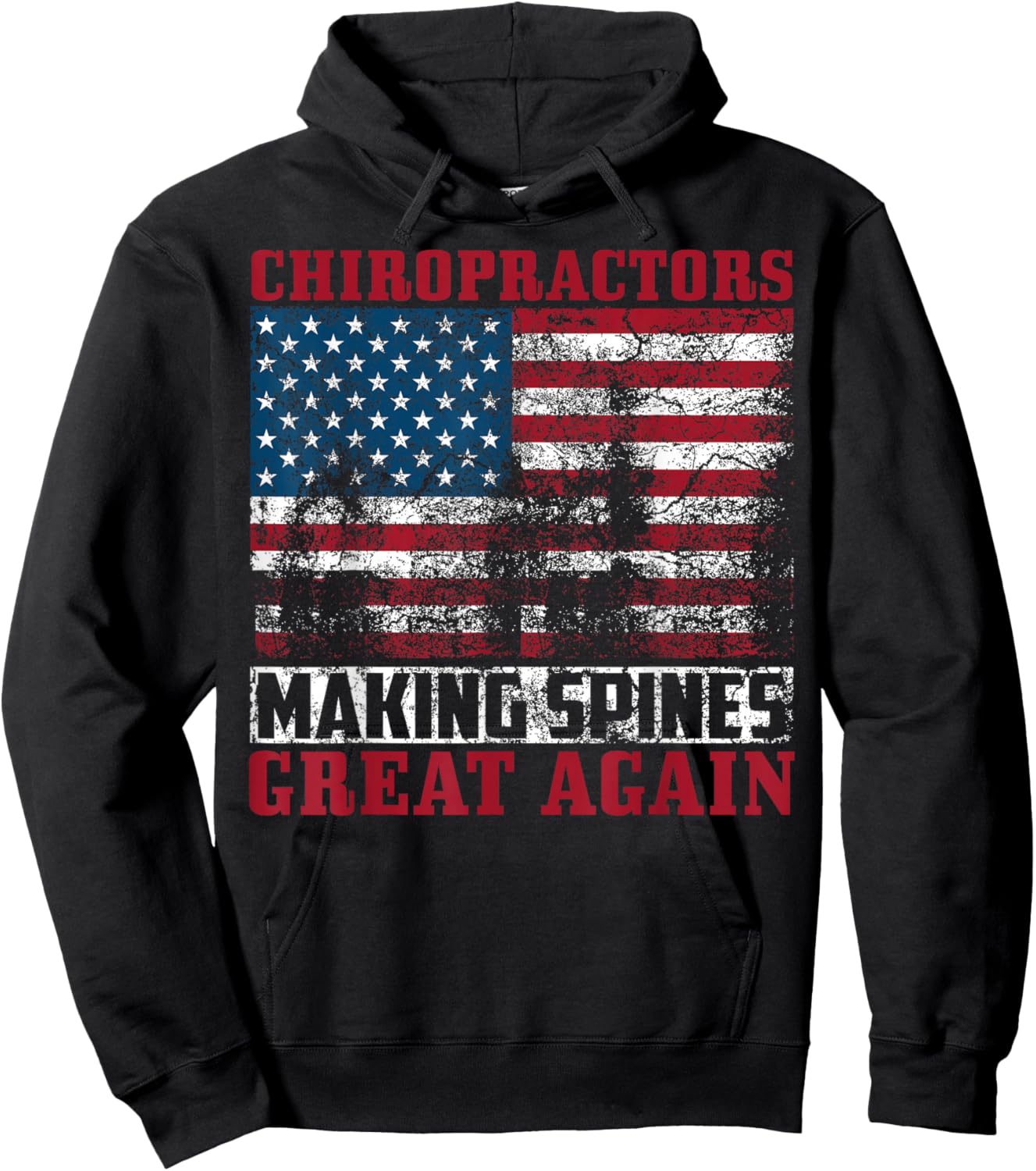 Funny USA Chiropractor Gift American Chiropractic Men Women Hoodie - Hoodie | Black