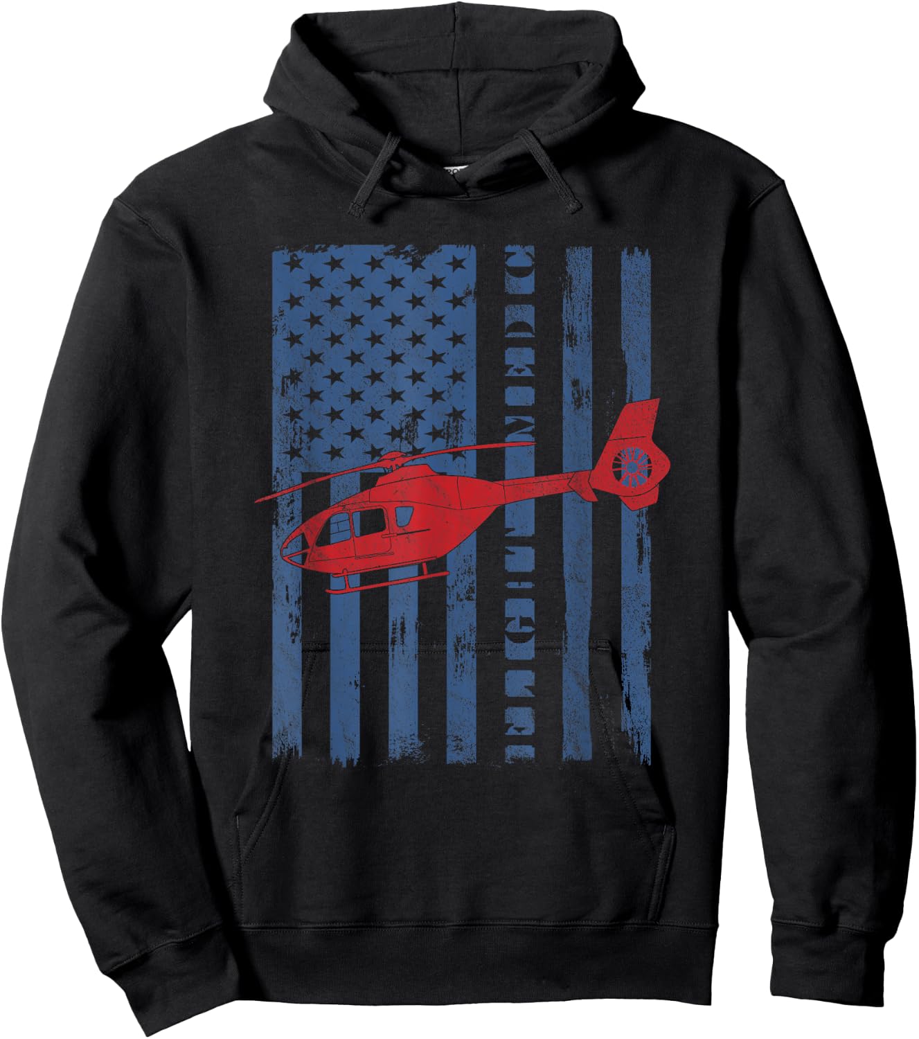 American Flag Flight Medic Hoodie - Hoodie | Black