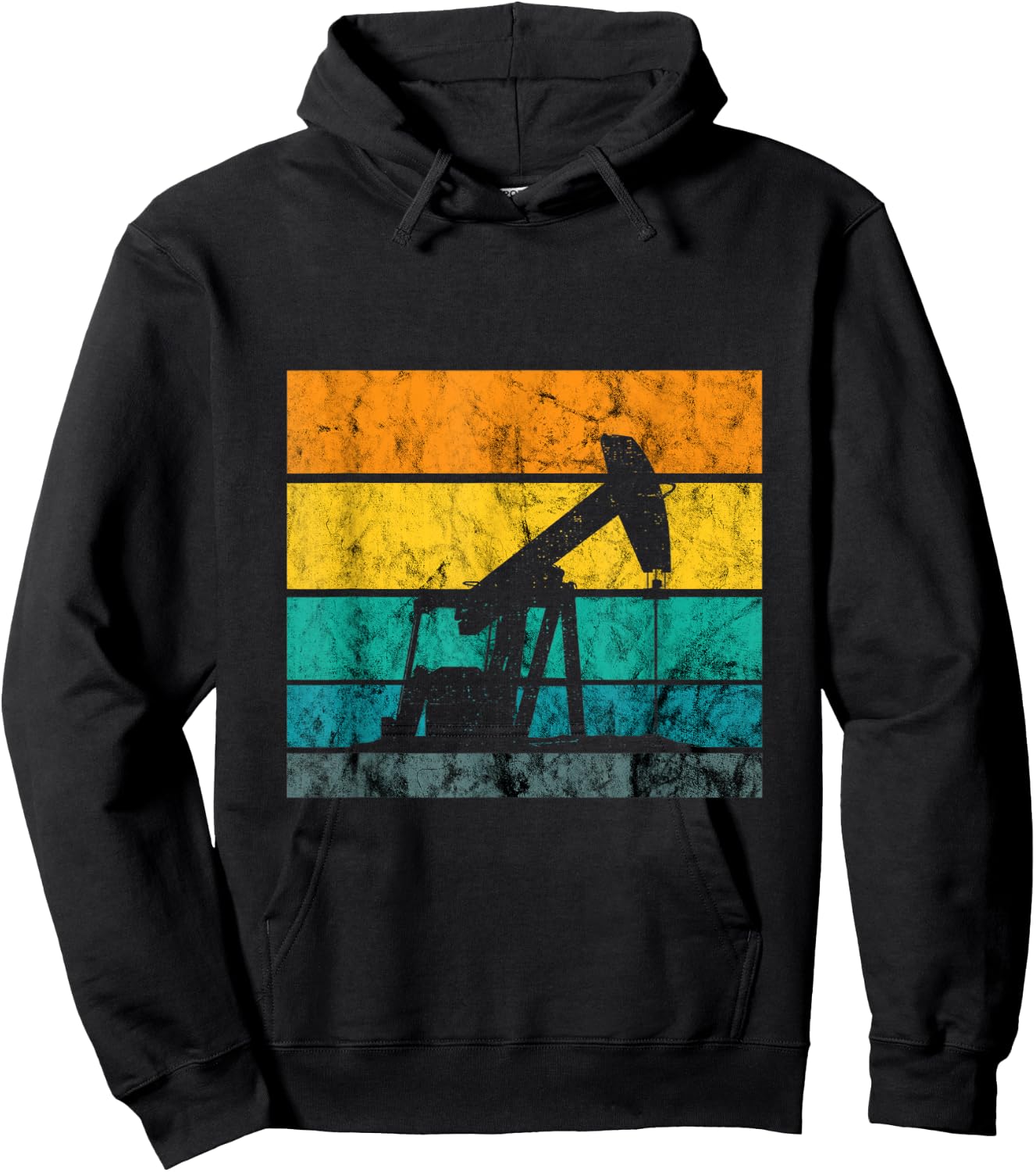 Oilfield Worker Oil Rig Oildrilling Retro Vintage Oil Worker Hoodie - Hoodie | Black