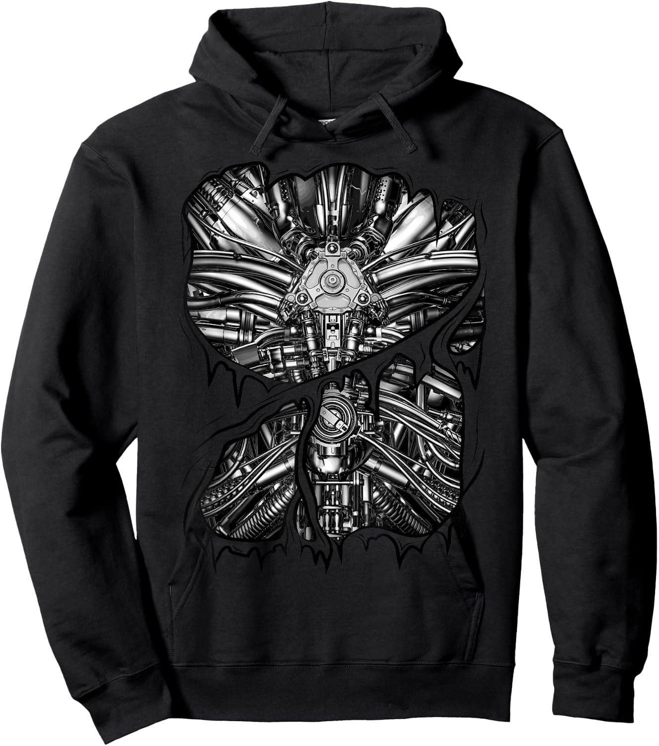 Gamer Robot Metal Machinery Inside Halloween Costume Hoodie - Hoodie | Black