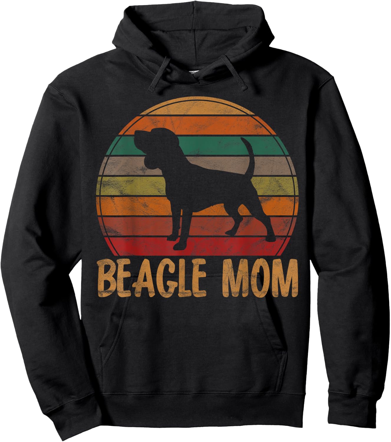 Retro Beagle Mom Gift Dog Mother Pet Tricolor Beagle Mama Men Women Girls Kids Hoodie - Hoodie | Black