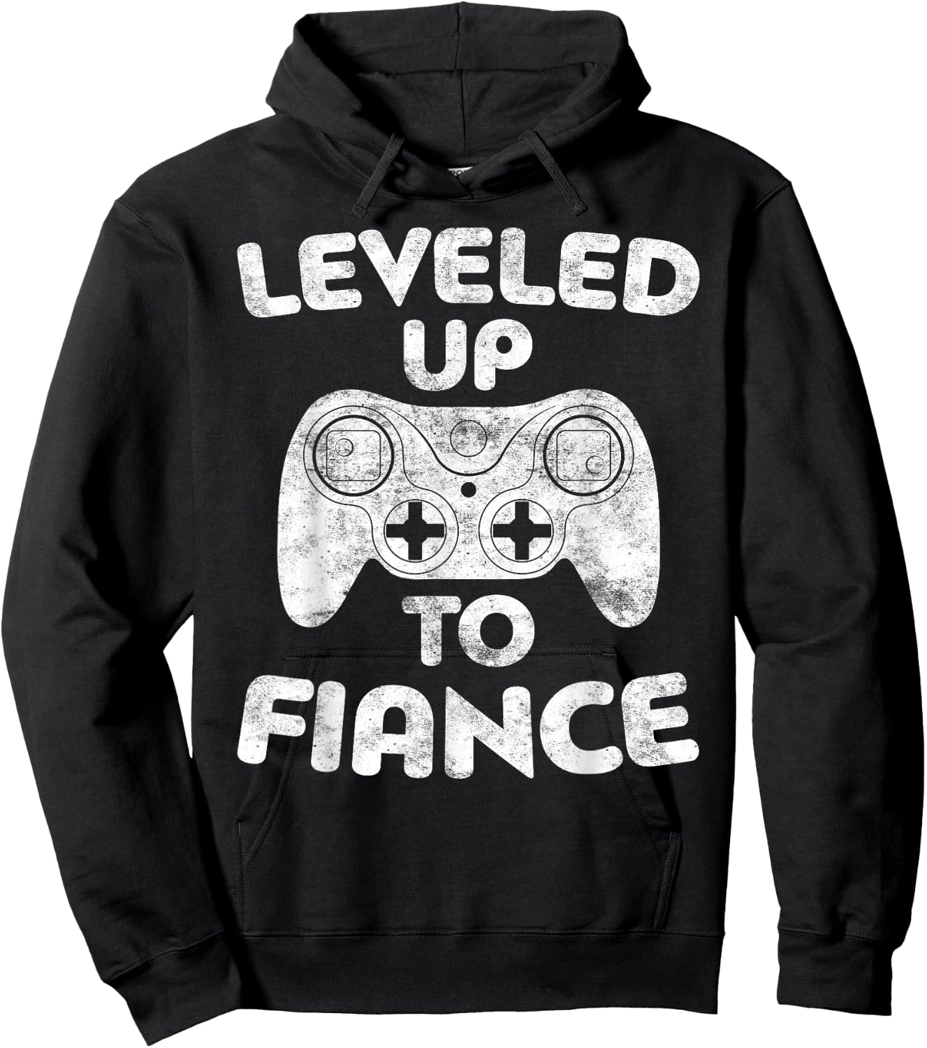 Leveled Up to Fiance Engagement Wedding Shirt Hoodie - Hoodie | Black