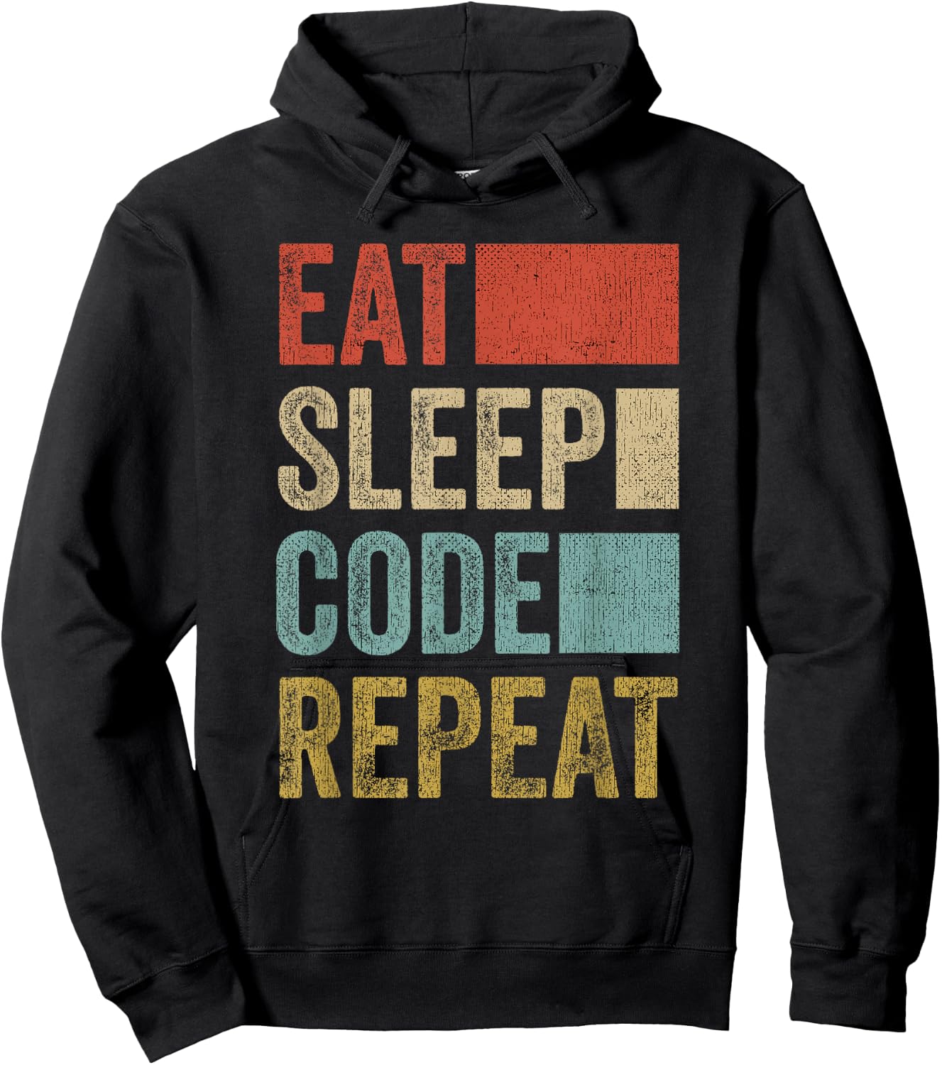 Software Developer Coder Eat Sleep Code Repeat Hoodie - Hoodie | Black