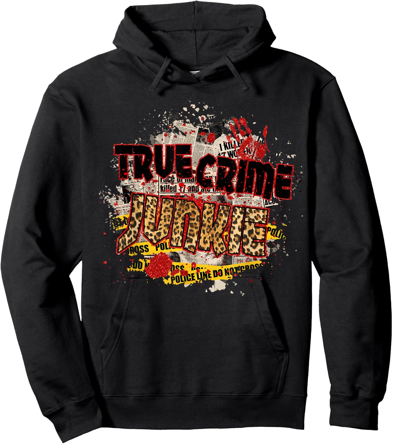 True Crime Junki Leopard Print True Crime Lover Gift Hoodie - Hoodie | Black