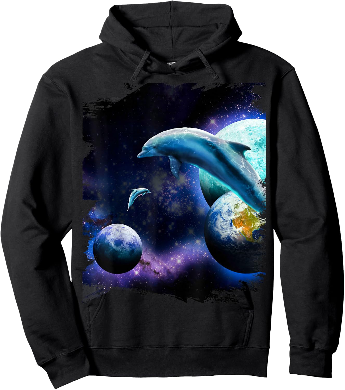 Galaxy Dolphin - Dolphins In Space Hoodie - Hoodie | Black