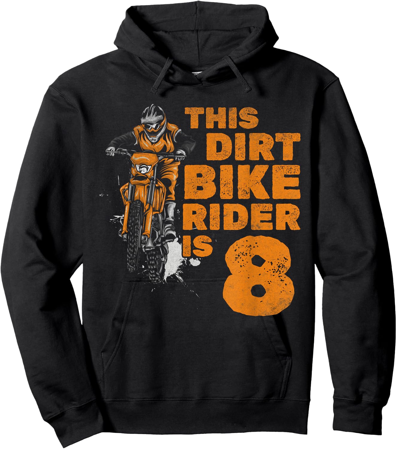 This Little Dirt Bike Rider Is 8th Birthday Boy Motocross Hoodie - Hoodie | Black
