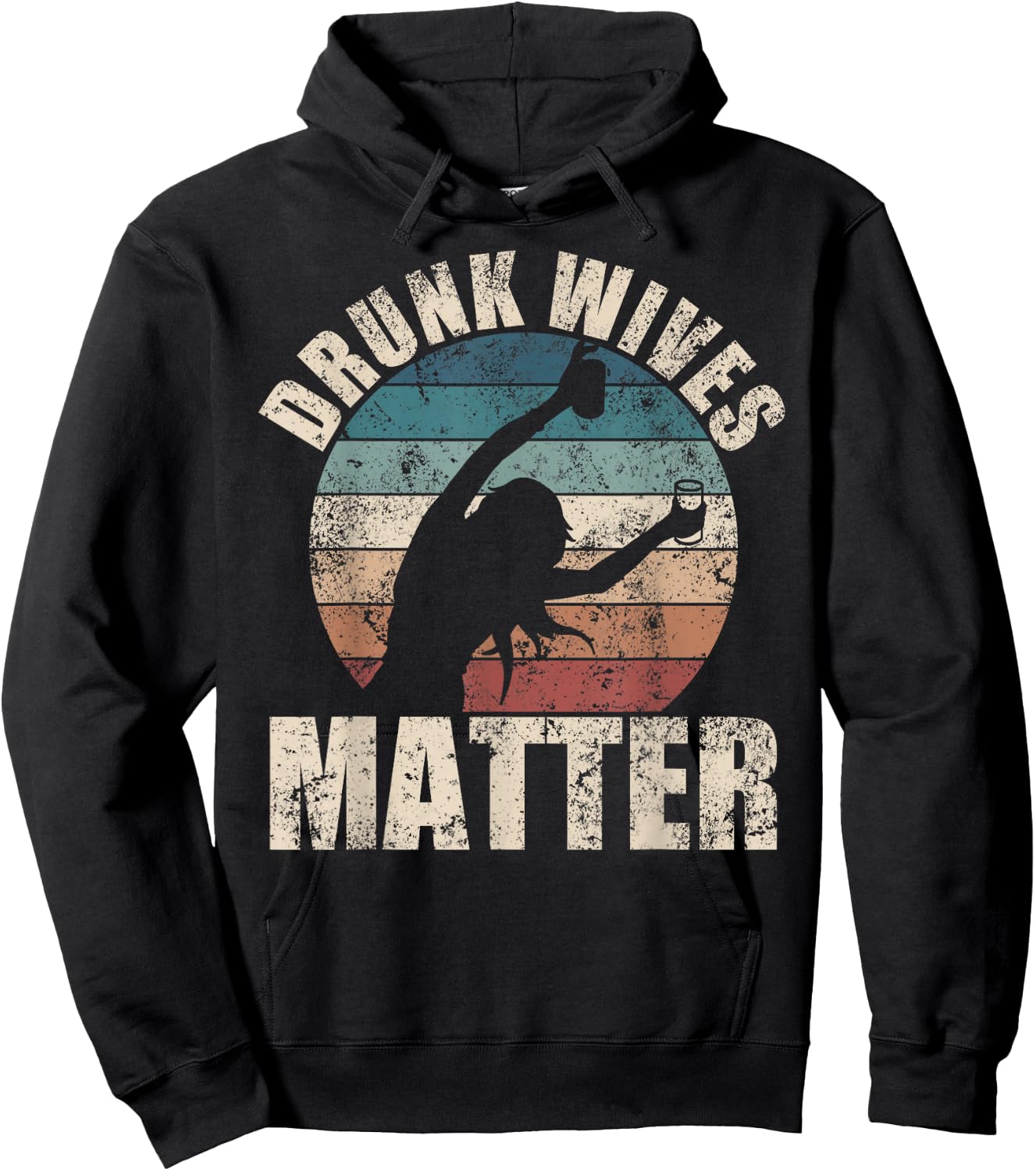 Retro drunk wives are a fun drinking gift Hoodie - Hoodie | Black