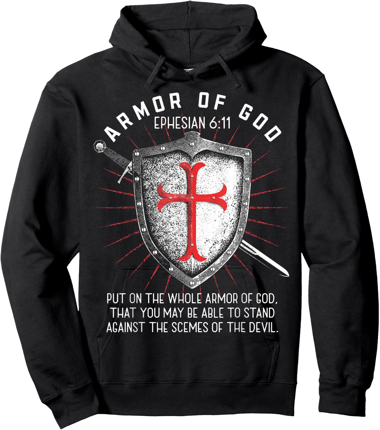 Armor Of God Ephesians 6:17 Bible Verse T Christian Hoodie - Hoodie | Black