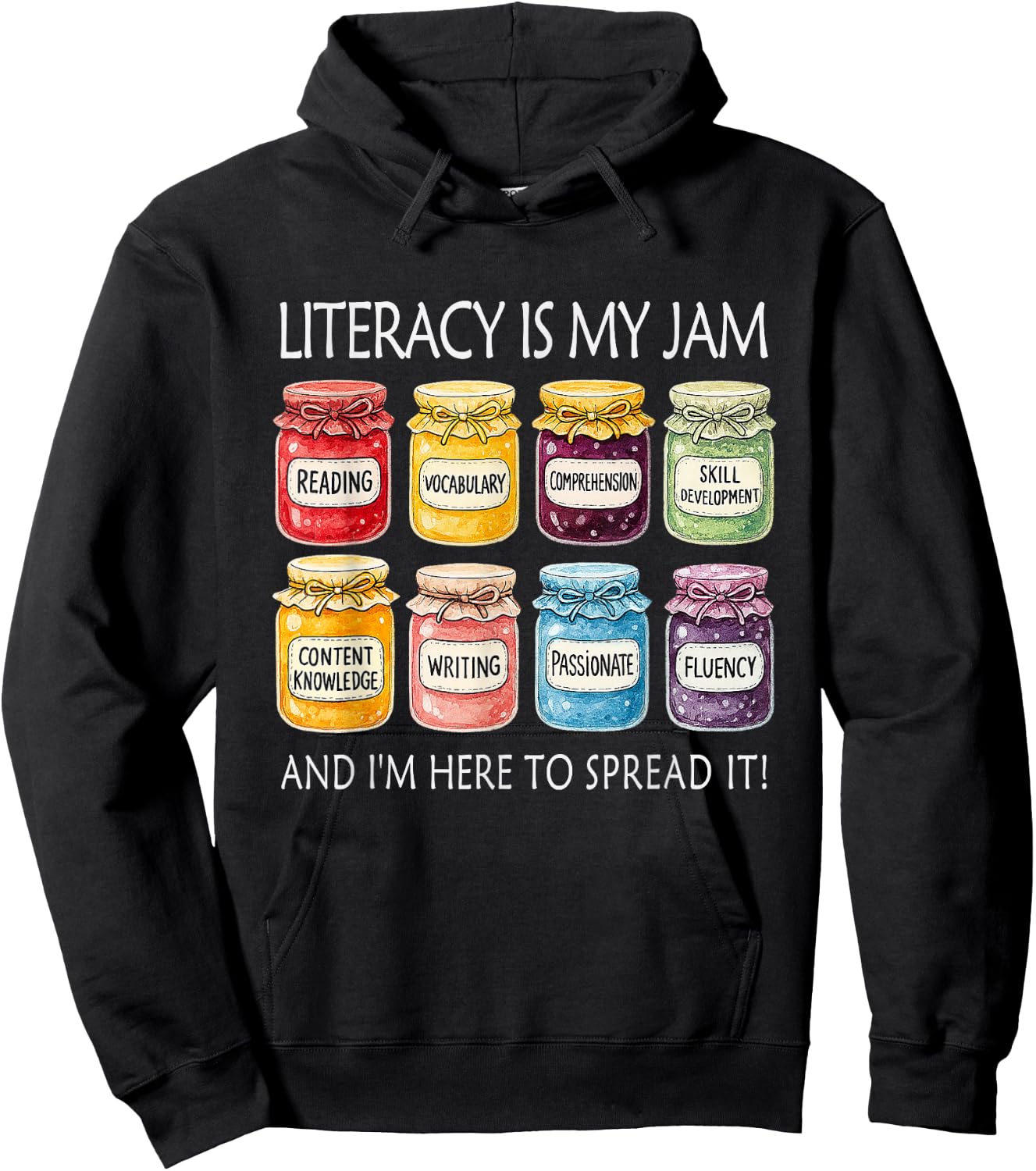 Retro Literacy Is My Jam And I’m Here To Spread It Hoodie - Hoodie | Black