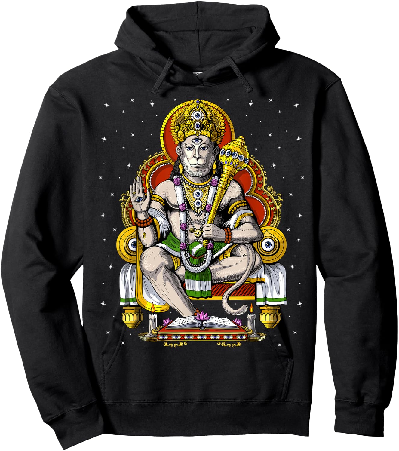 Hanuman Hindu God Hinduism Monkey Jainism Buddhism Spiritual Hoodie - Hoodie | Black
