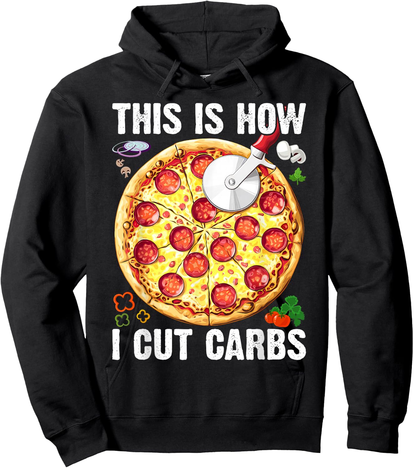 This Is How I Cut Carbs - Food Lover Pizza Baker Hoodie - Hoodie | Black