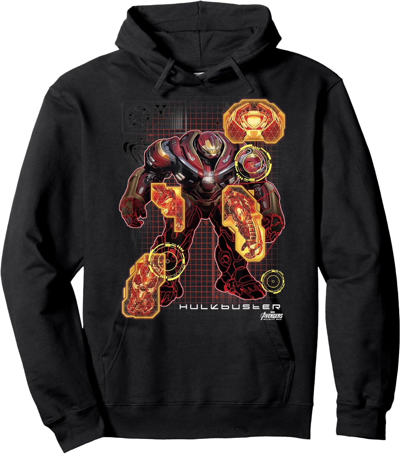 Marvel Infinity War The Hulkbuster Digital Schematic Hoodie - Hoodie | Black