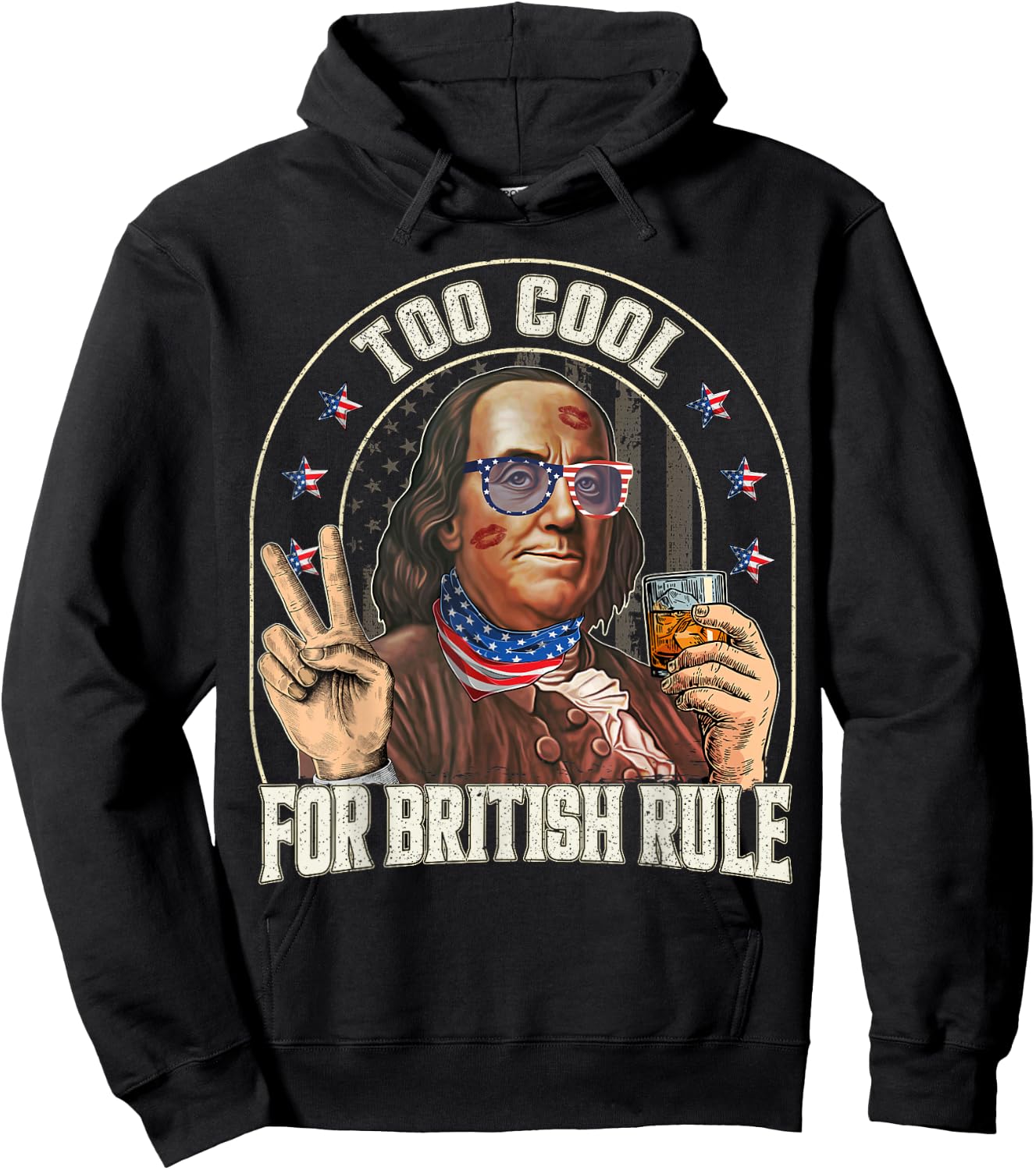 4th of July To Cool For British Rule Funny Hoodie - Hoodie | Black