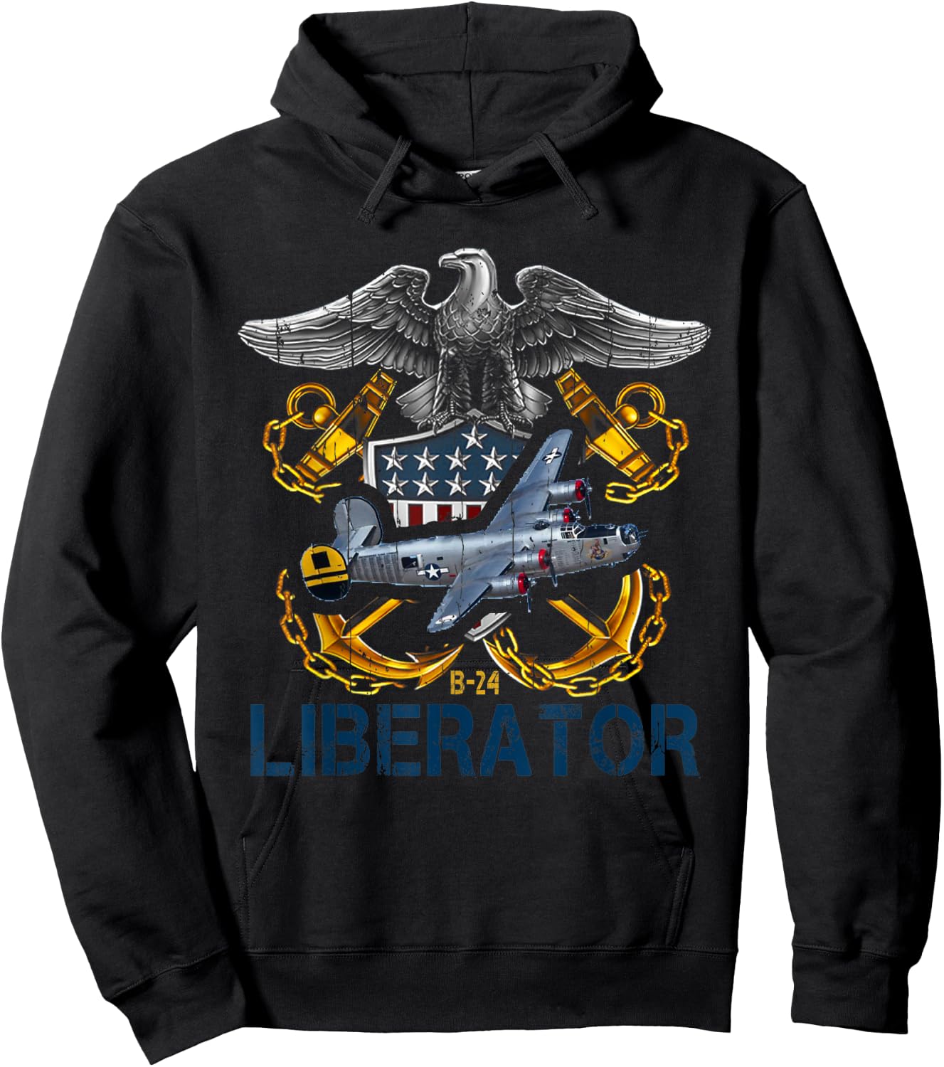 WW2 B-24 Liberator Bomber Airplane Hoodie - Hoodie | Black