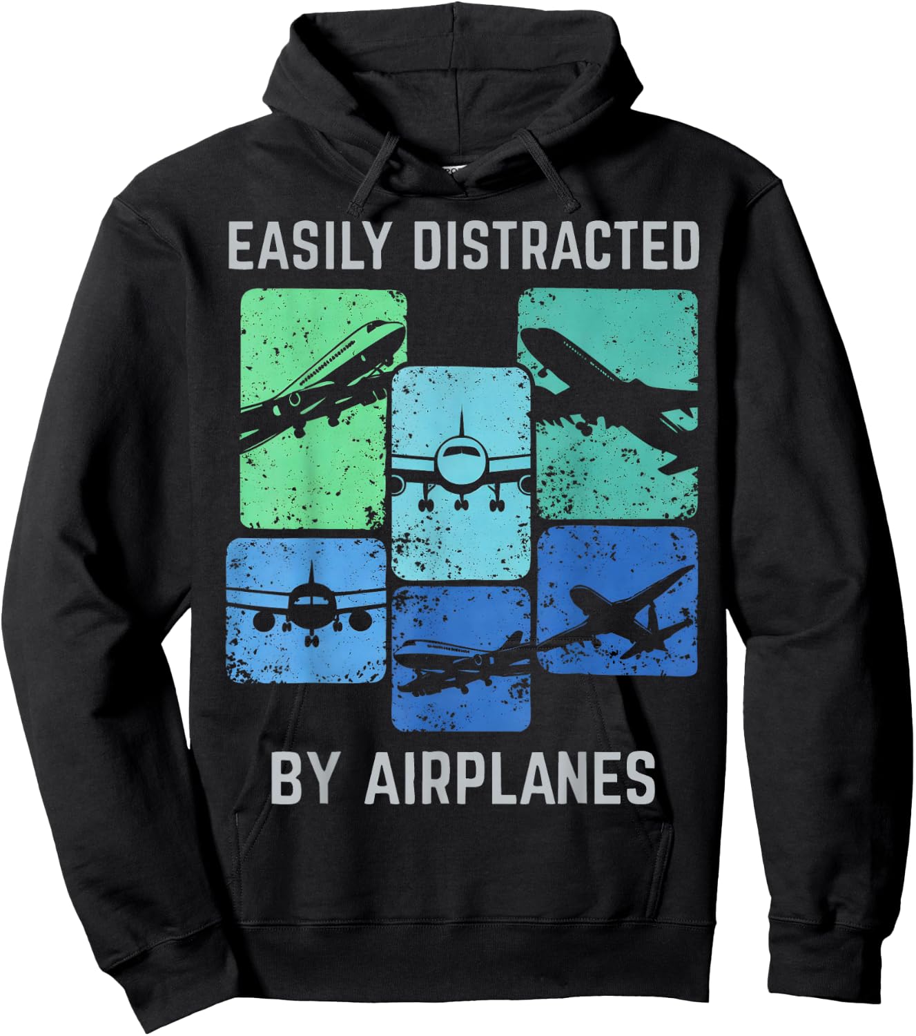 Easily Distracted by Airplanes Gifts Women Kids Hoodie - Hoodie | Black