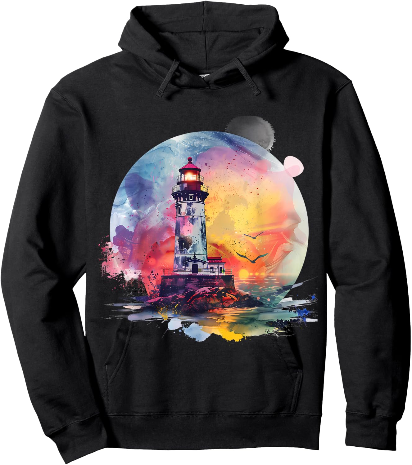 Lighthouse Seaside House Sailing Sea Beach Boating Hoodie - Hoodie | Black