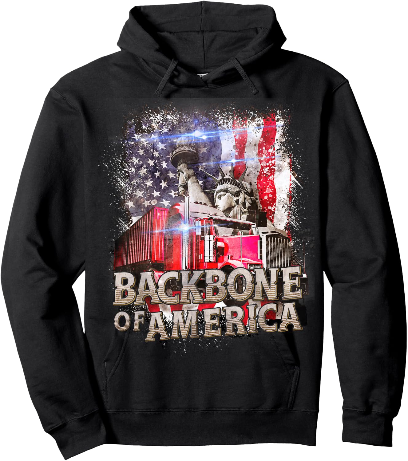 Funny Trucker Gifts Men Truck Driver Husband Semi Trailer Hoodie - Hoodie | Black