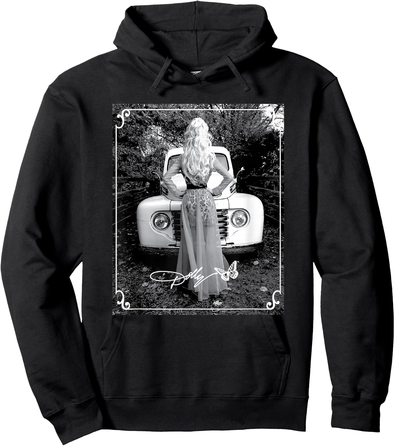 Dolly Parton Vintage Truck Hoodie - Hoodie | Black