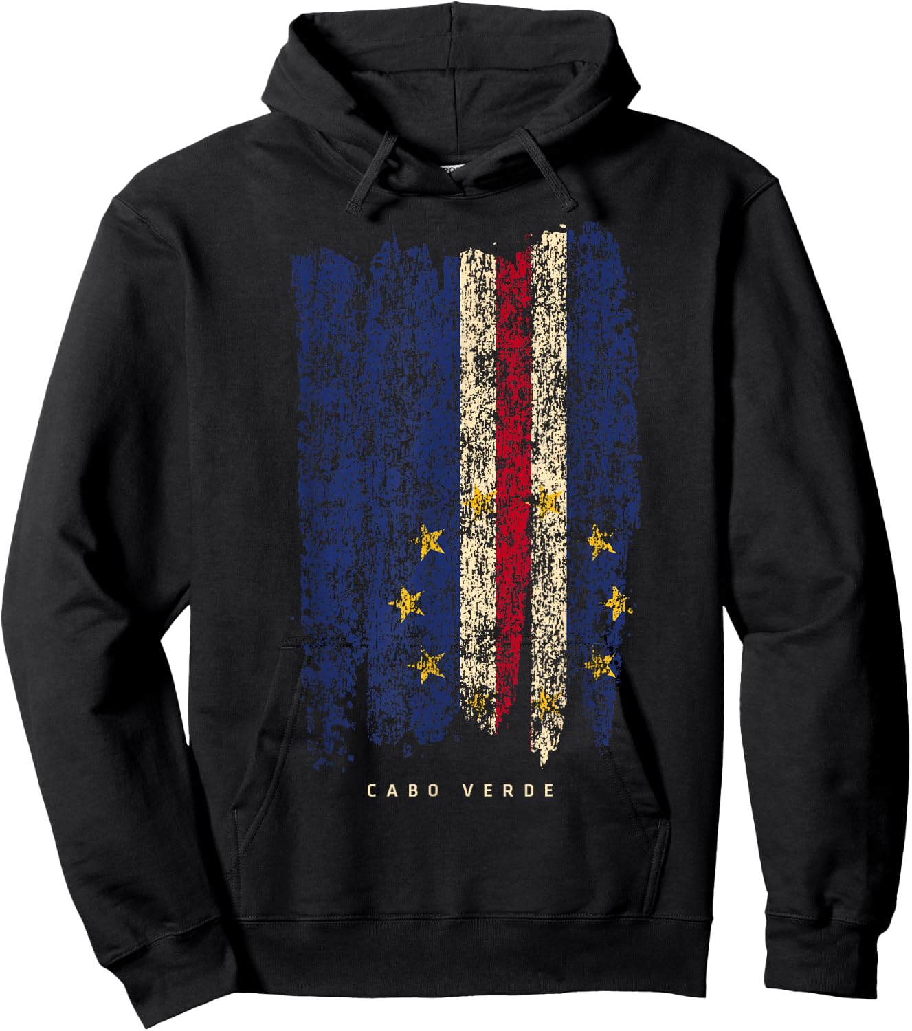 Vintage Cape Verde Retro Cabo Verde Flag Shirt Hoodie - Hoodie | Black