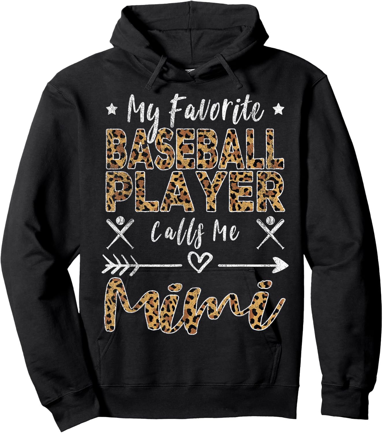 My Favorite Baseball Player Calls Me Mimi Grandma Hoodie - Hoodie | Black