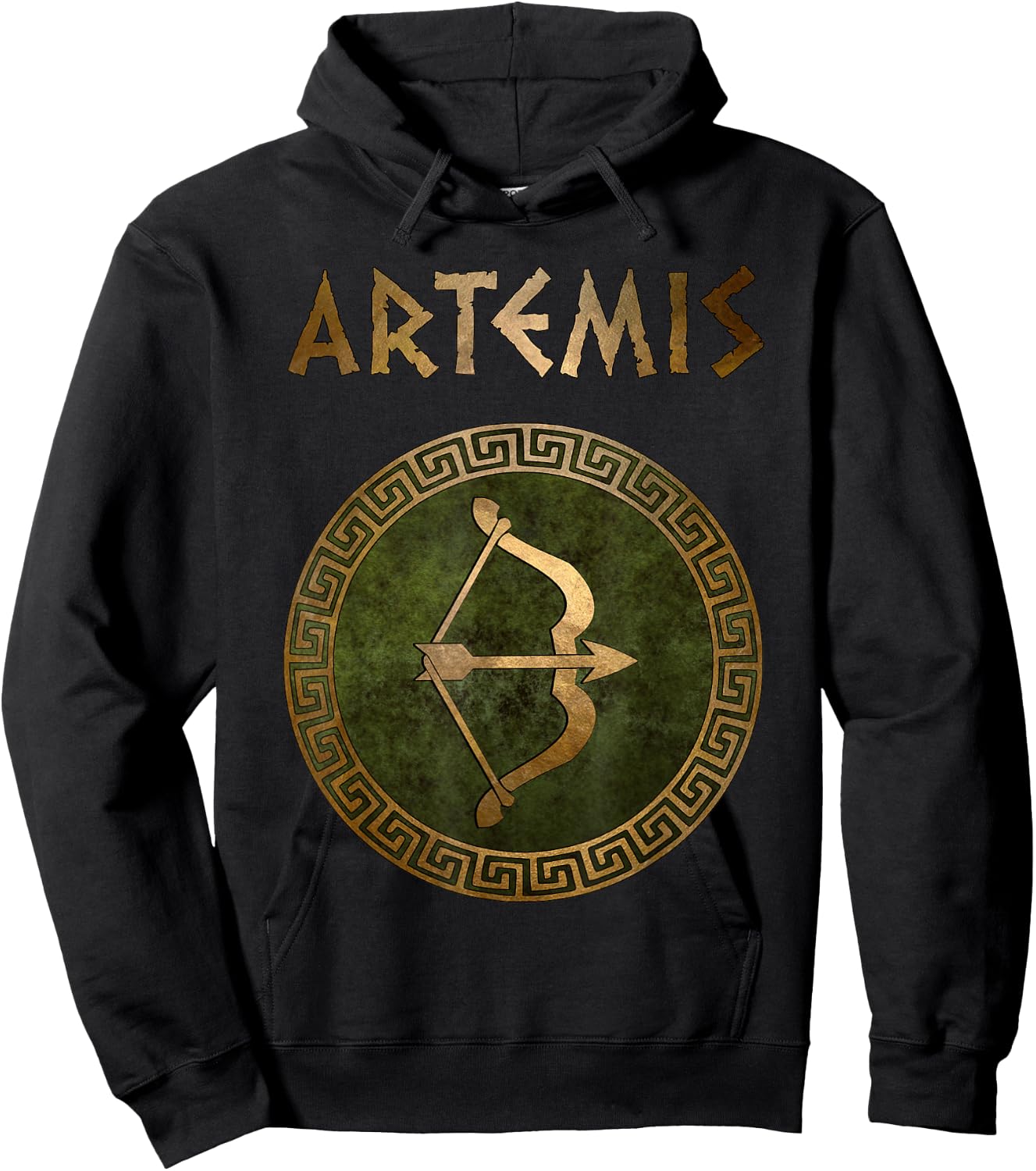 Artemis Greek Goddess of Hunting Antique Symbol Hoodie - Hoodie | Black