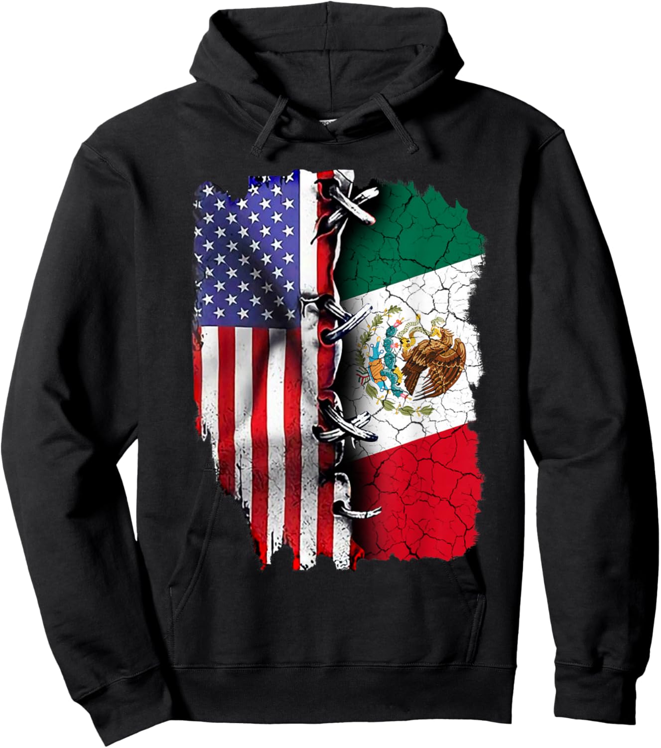 Mexican American Flag Hoodie - Hoodie | Black