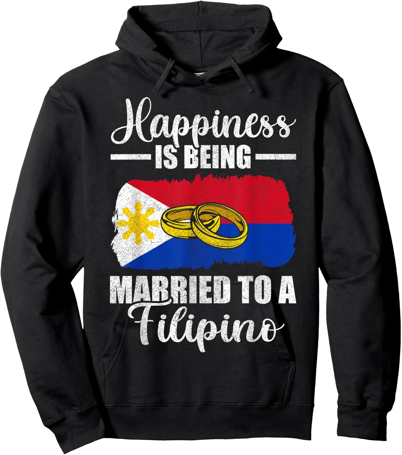 Happiness Is Being Married To A Filipino Wedding Men Women Hoodie - Hoodie | Black