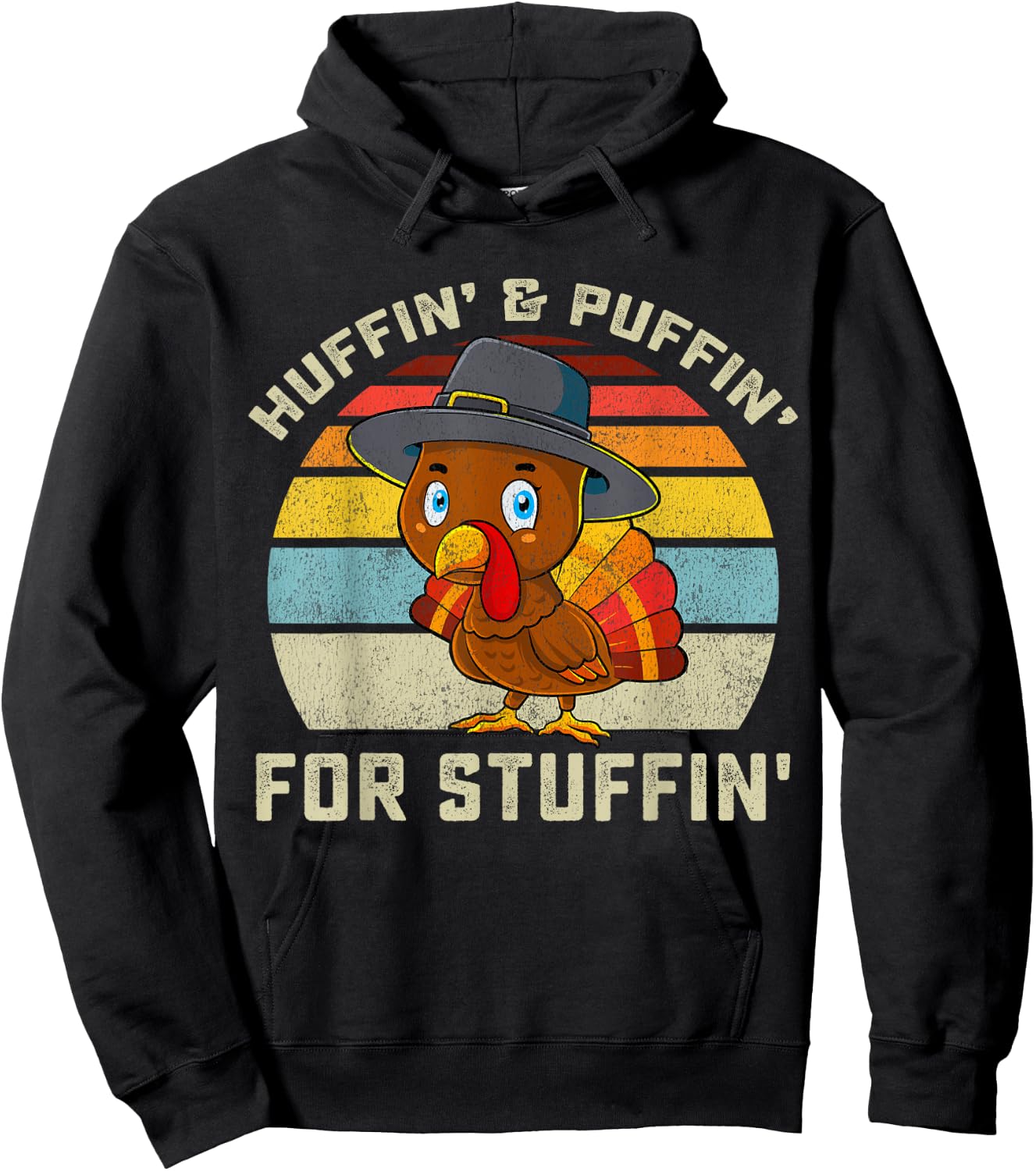 Thanksgiving Run Turkey Trot Huffin and Puffin Hoodie - Hoodie | Black