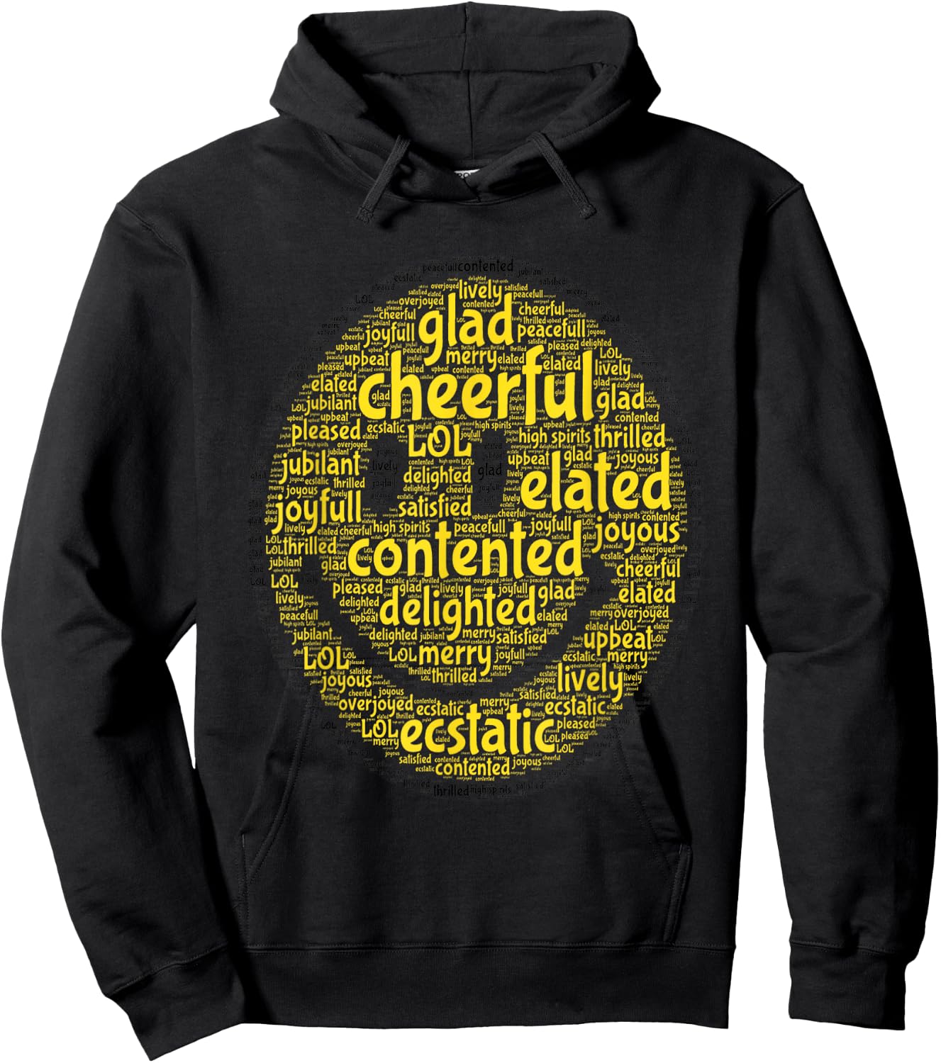 Happy Smile Smile Face Aesthetic Co Positive Vibes Mood Hoodie - Hoodie | Black
