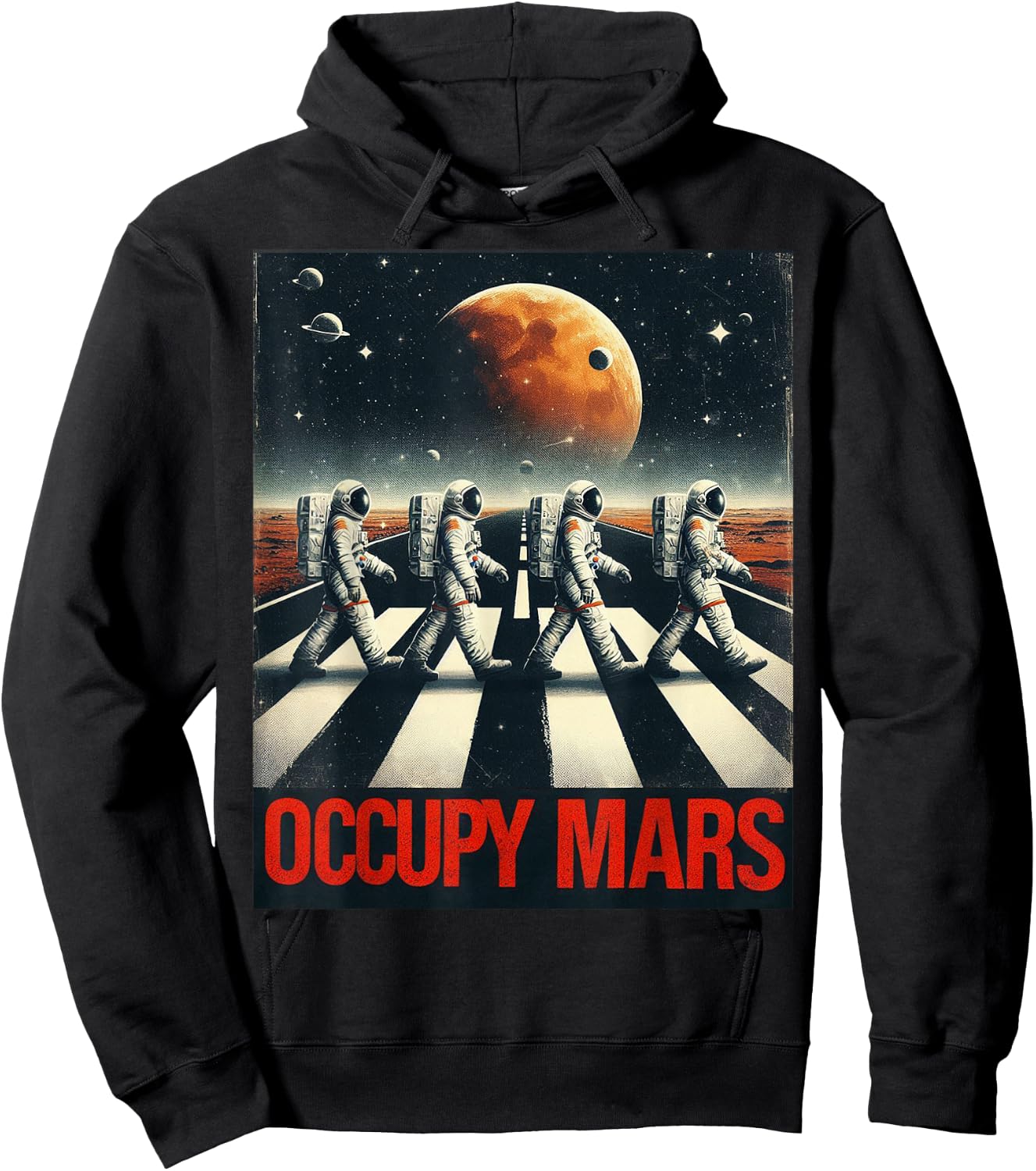 Astronauts Walking on Mars Occupy Mars Hoodie - Hoodie | Black